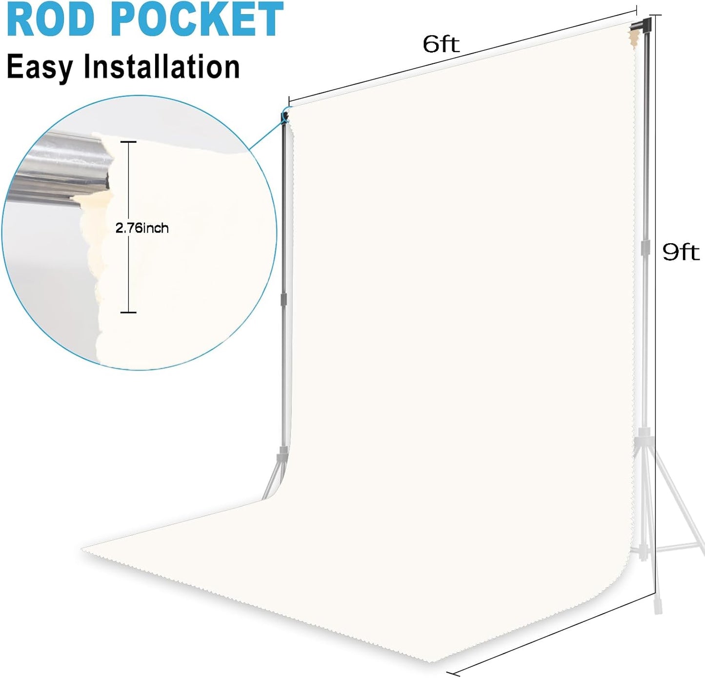 LYLYCTY 6X9 Ivory Backdrop for Photoshoot Professional Photo Backdrop Background Curtain for Product Photography