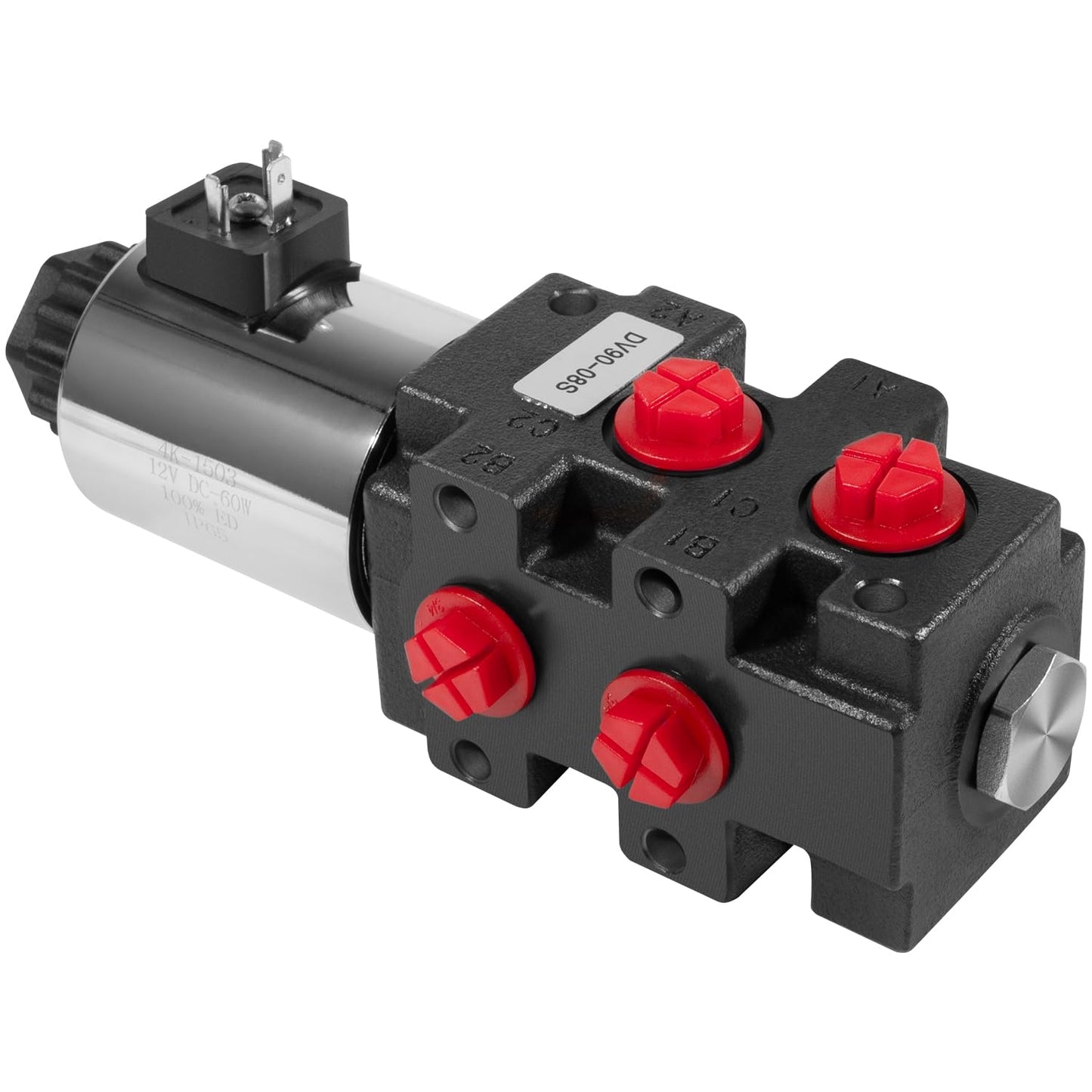 24 GPM Hydraulic Multiplier Diverter Selector Solenoid Valve, 6 Port, 3625 Max PSI, 12VDC, with Switch, Extension Harness, Ag Coupler Adapters For Most Tractors, Up To 3 Additional Functions