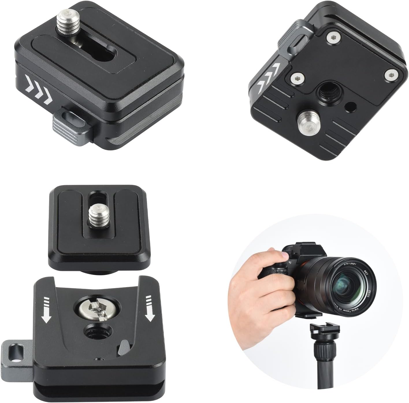 UTEBIT 38mm 1/4" 5kg, Camera Quick Release Plate, Screw Thread Quick Release System QR Plate Camera Tripod Mount
