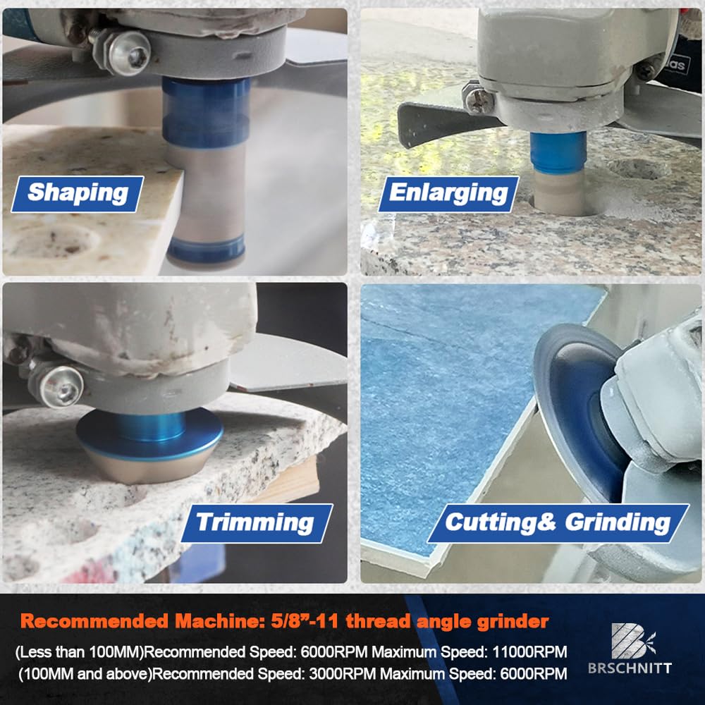 Tile Hole Saw Kit - BRSCHNITT Diamond Core Drill Bit 1/4" 5/16" 3/8" 1-3/8"2" 2-1/2"& 3/8" 1" Finger Bit & 2" Chamfer Bit for Porcelain Tile Ceramic Marble Granite & Diamond Blade