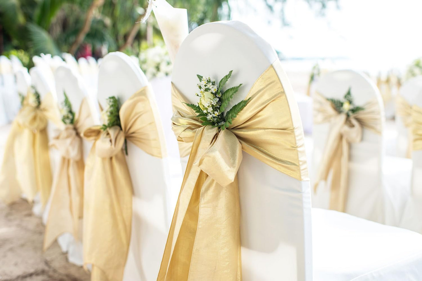 Royal Blue Satin Chair Sashes by [Brand Name] - Elegant 7x108 Inch Bows for Weddings & Parties
