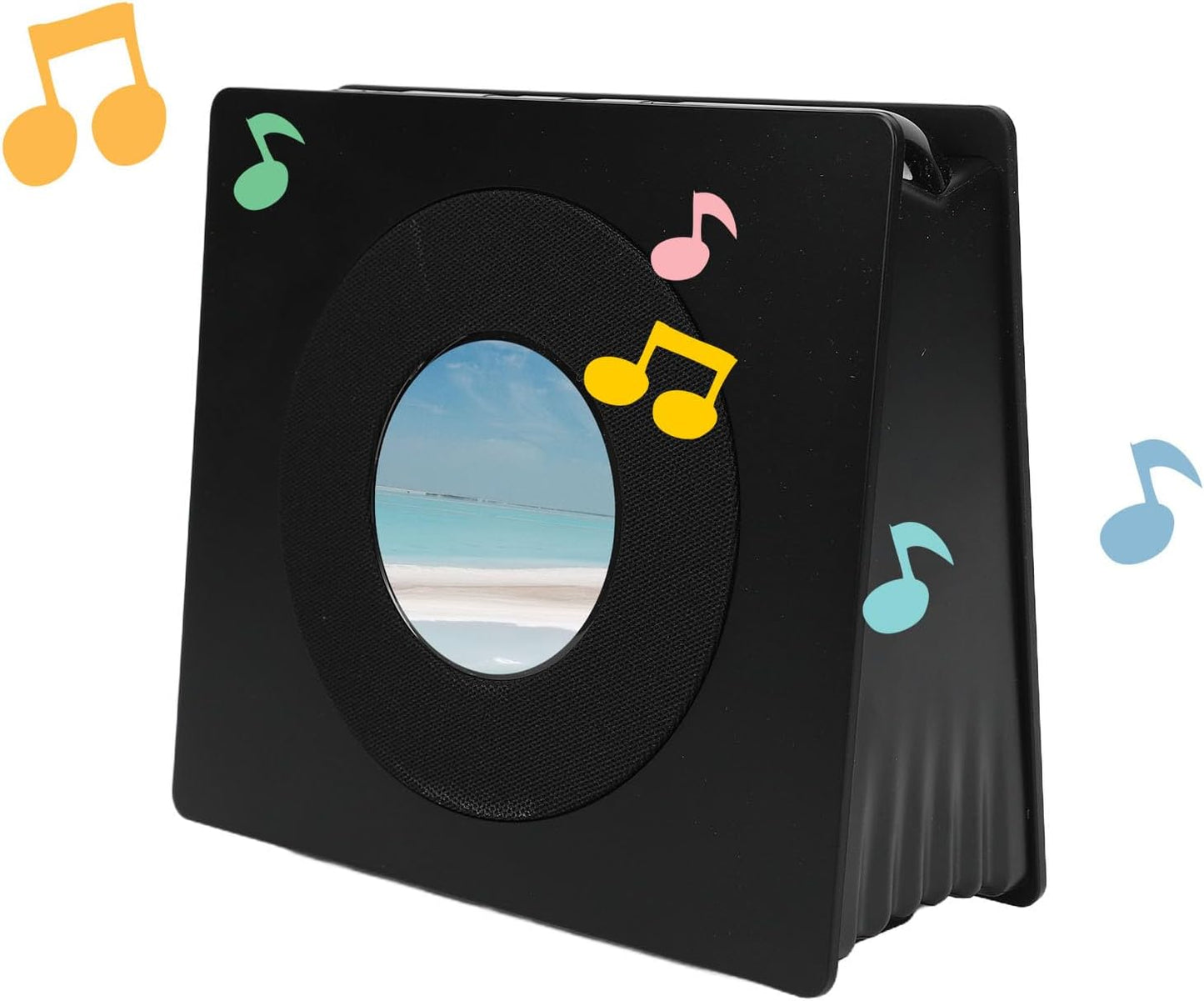XUMIUZIY 4 1 2.16in Bluetooth Speaker with Dynamic Lyrics Display, in Portable Speaker with Round Screen, Digital Photo