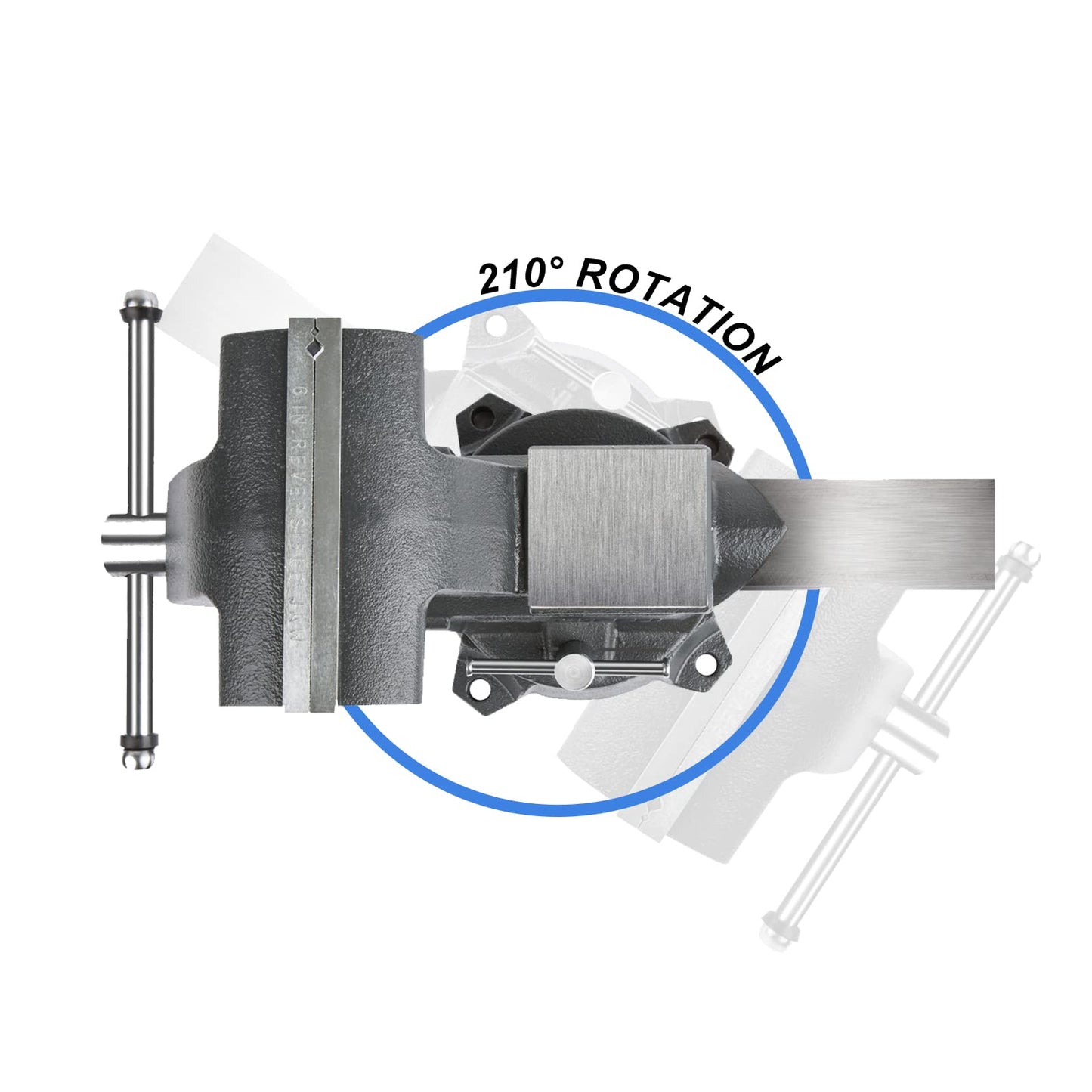 Forward CR50A-5.5In Bench Vise 210 Degrees Swivel Base Heavy Duty with Anvil (5 1/2") & Forward Drill Press Vise 4", Q194A