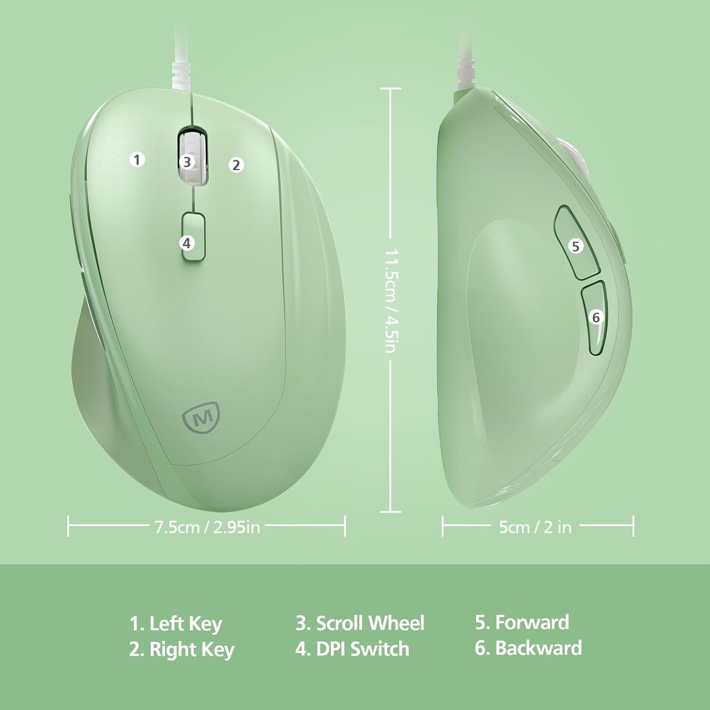 MICROPACK Digitally Yours Micropack 3200 Ergonomic Mouse Wired for Laptop, PC Computer and Desktop, Ergo Mouse Vertical