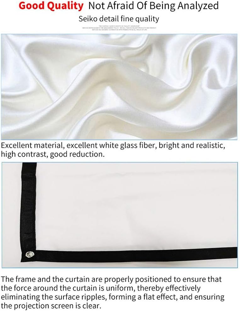 StepOK 16:9 60"|72"|84"|100"|120"|150" Projector Screen, White Projector Screen, No Crease Home Theater Foldable