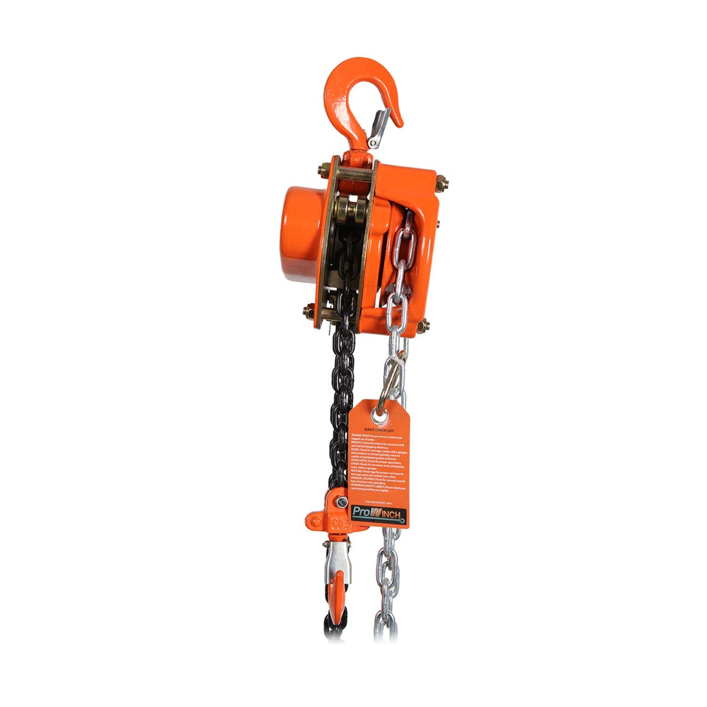Prowinch 1100 lbs 0.5 Ton Manual Chain Hoist with 20 ft Lifting Height, Featuring a Durable G80 Black Tempered Chain for Reliable Heavy-Duty Lifting
