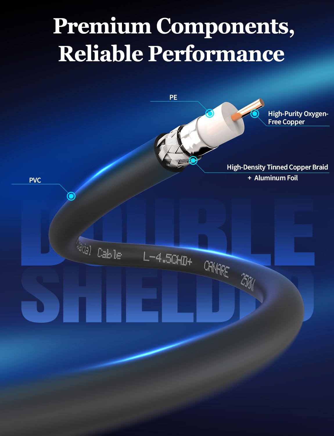 3G 6ft 75 L-4.5CHD 4K 1080P 3G-SDI Superbat HD-SDI SDI BNC Cable BNC Video Cable Ohm Canare for HD-SDI Camera Monitor