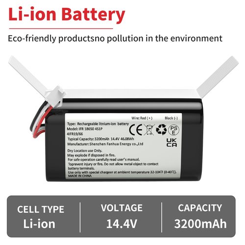 JIIKER Replacement Battery Compatible with eufy G40 Series,G30 Series,RoboVac 11/11S/11S+/11S MAX/12/15C/15C MAX, G10 Hybrid, G20, G30, G35, G35+,RoboVac Vacuum