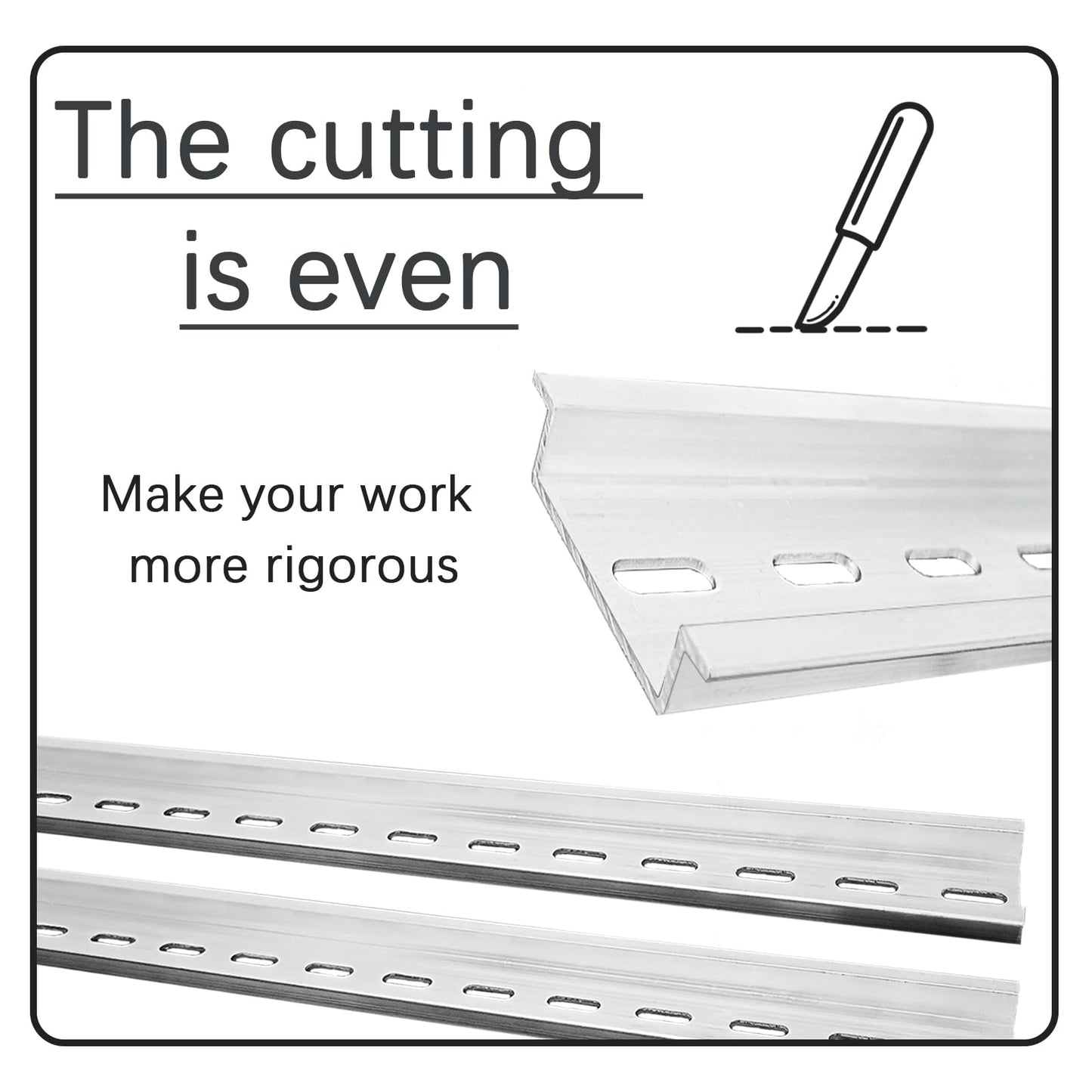 YOLCAR Silver Aluminum Rails, 2 Pack, 200mm Long x 35mm Wide x 7.5mm High, Perfect for Manufacturing Units and Control Panels in Telecommunications and Automation Industries