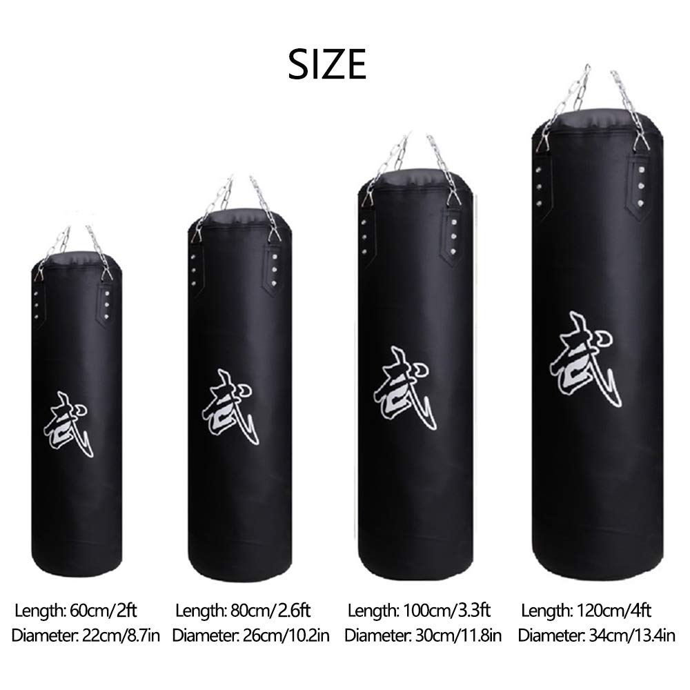 SFEEXUN Punching Bag for Man Women Youth Teens, Indoor/Garden Boxing Bag Unfilled Heavy Bag Set with Punching Gloves, Chain, Ceiling Hook for MMA, Kickboxing, Muay Thai, Karate, Taekwondo