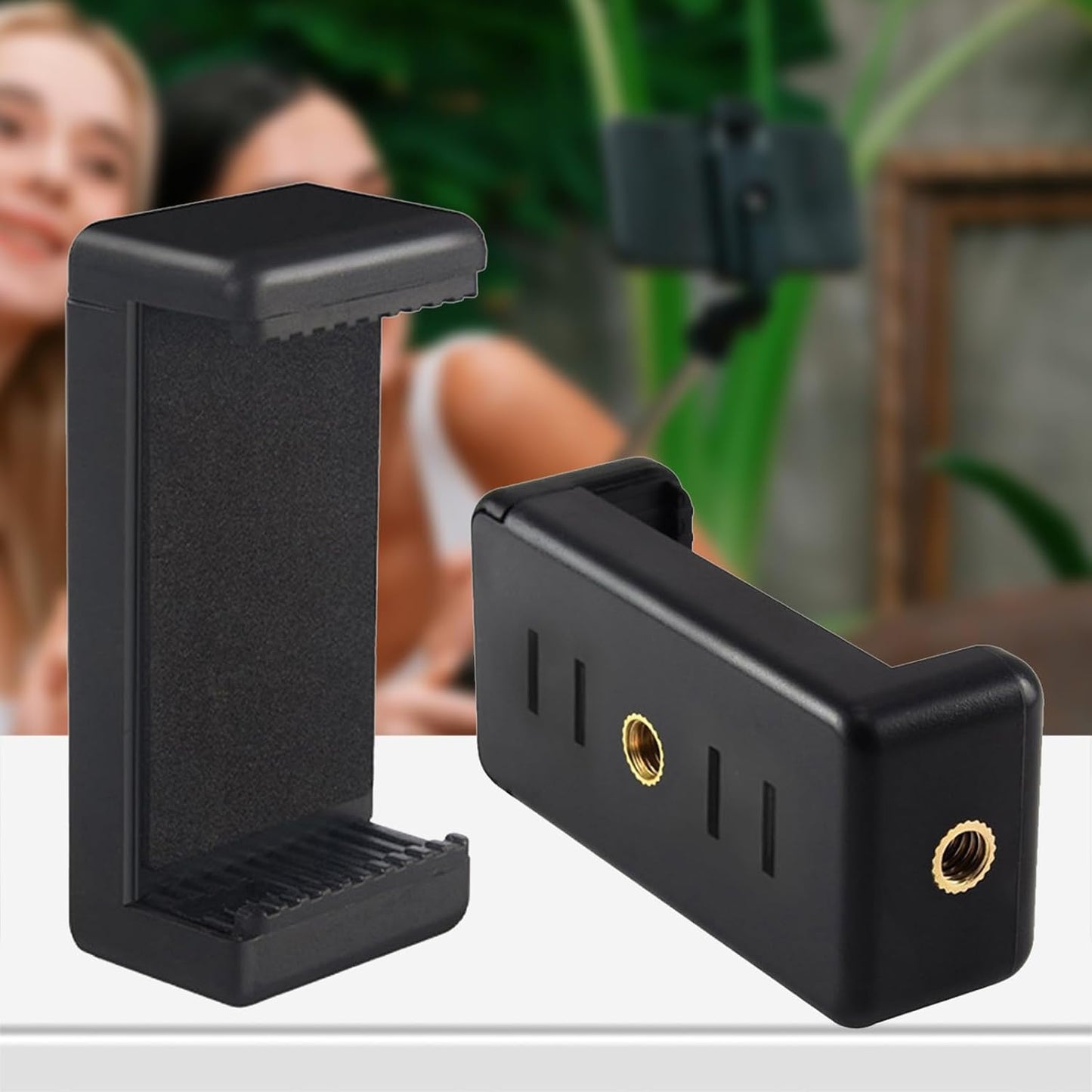 EPIPHQNY Cellphone Tripod Mount Adapter Phone Holder Clip Connectors Head Used for Monopod Selfie Stick Travel Tripod
