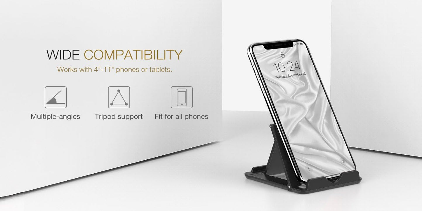 MoKo 6-11 Inch Adjustable Foldable Portable Electronic Device Stand, Compatible with Tablets and Phones, Strong