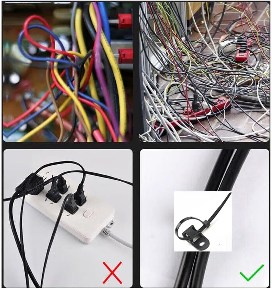 XVTHOAKU Kit-50 50 6" 50 White Cable Zip Tie Mounts Pcs Cable Zip Tie Saddle Type Mounts Base With Pcs Cable Ties