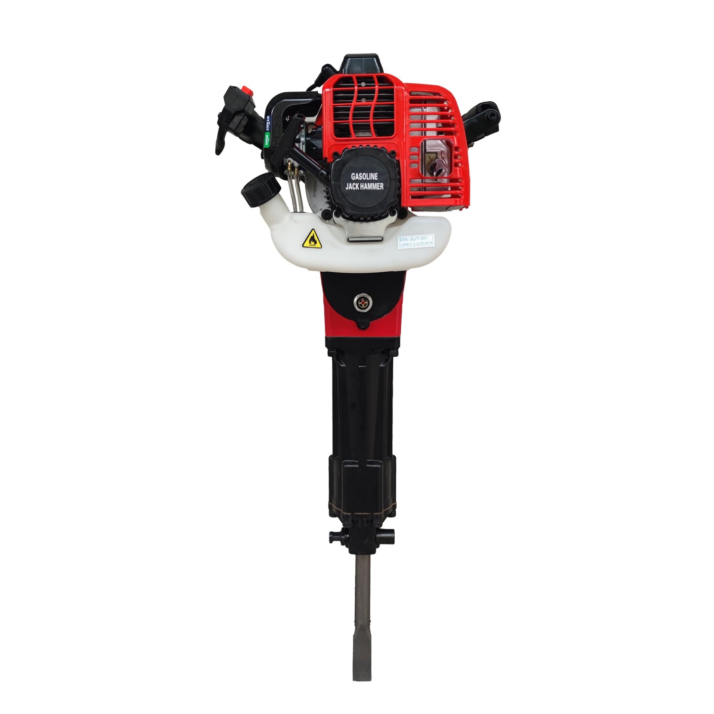 52cc Gas Jack Hammer, 2 Stroke Gasoline Powered Demolition Jack Hammer Petrol Concrete Breaker Punch Impact Drill with Point and Flat Chisel for Construction Metalworking Projects