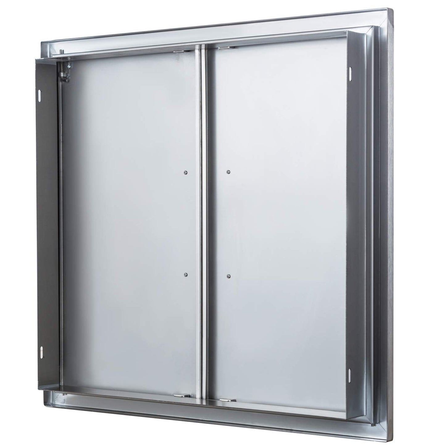 Outdoor Kitchen Doors- 30" W x 21" H - Stainless Steel BBQ Double Access Door,Flush Mount for Outdoor Kitchen and BBQ Island