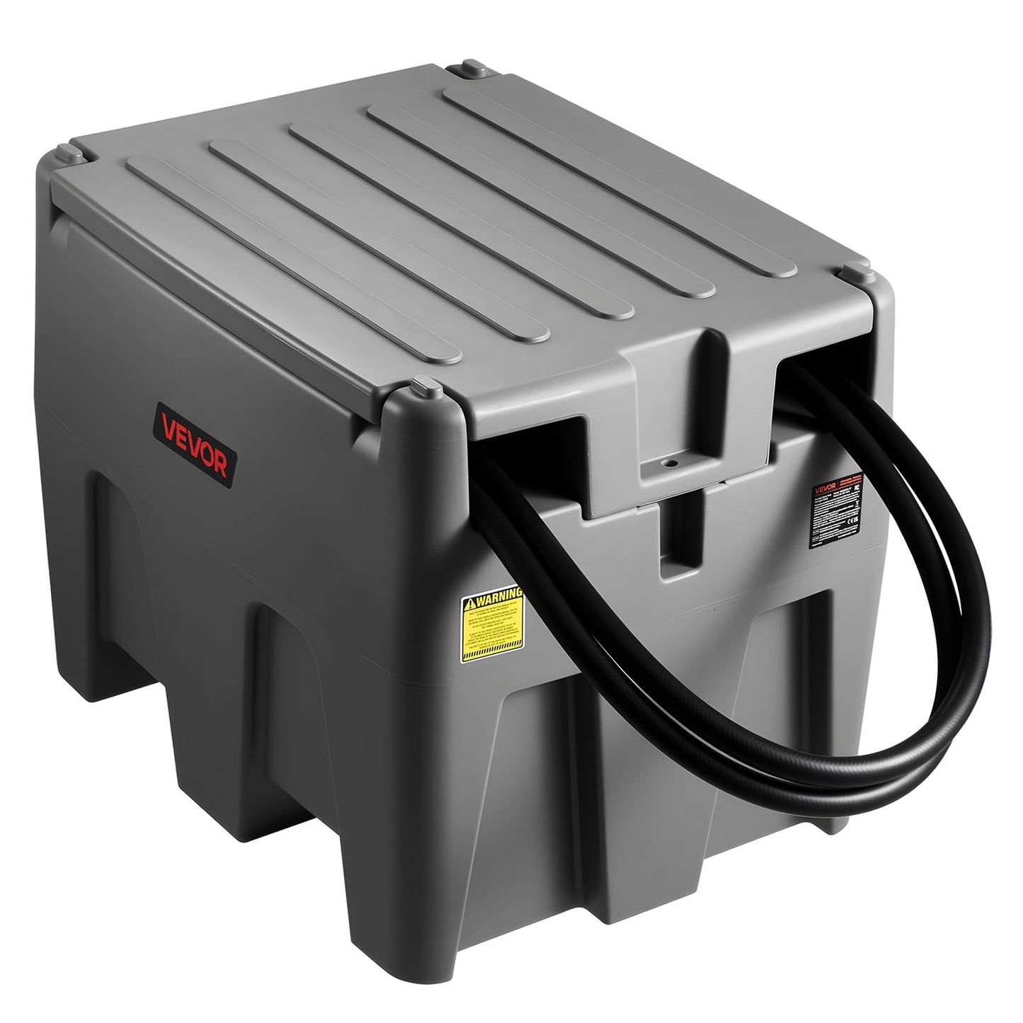 VEVOR New Portable Diesel Tank, 58 Gallon Capacity & 10 GPM Flow Rate, Diesel Fuel Tank with 12V Electric Transfer Pump and 13.1ft Rubber Hose, PE Diesel Transfer Tank for Easy Fuel Transportation
