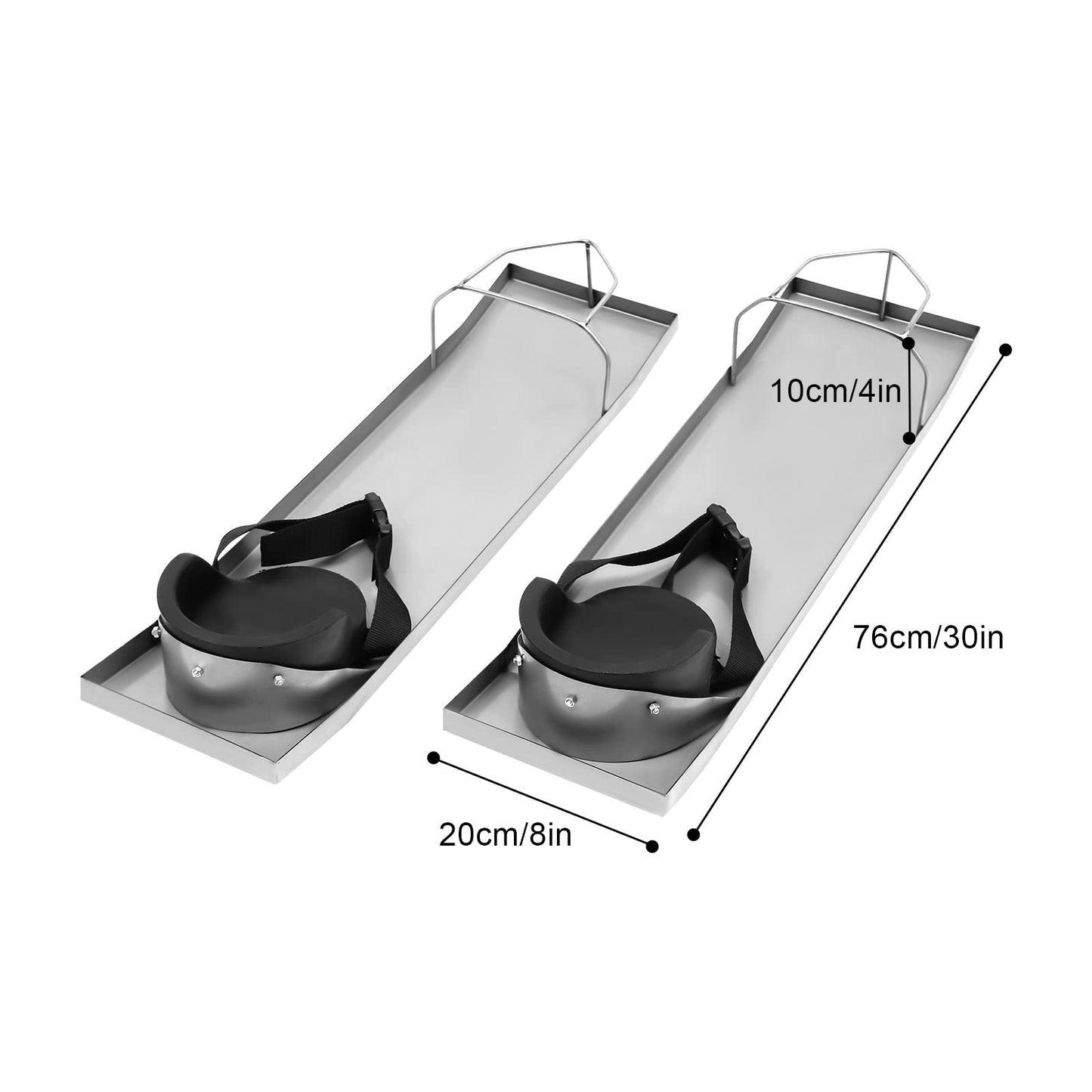 Futchoy 30'' x 8'' Kneeler Board Stainless Steel Kneedboards Concrete Sliders Pair Moving Sliders w/Concrete Knee Pads & Board Straps for Concrete Finishing