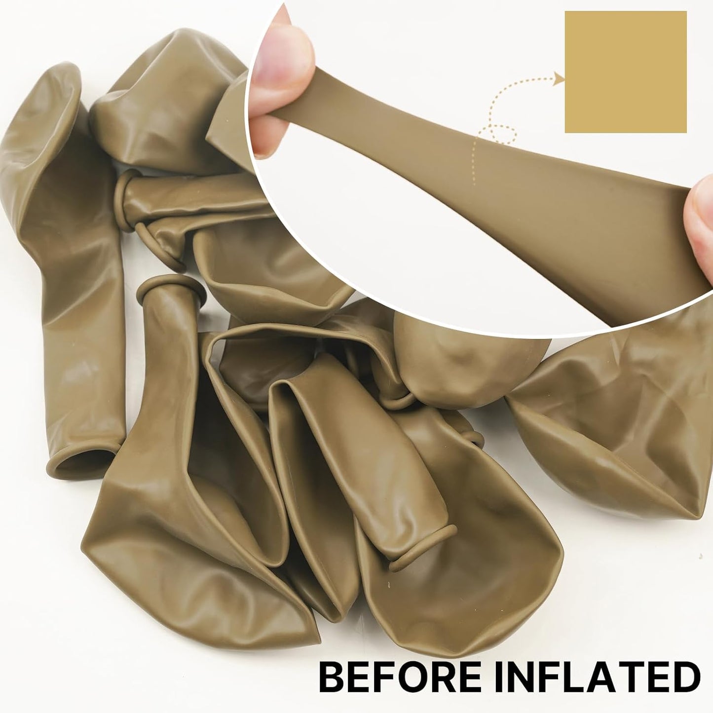 PartyWoo Tan Balloons - 100 Pcs Light Brown Neutral Boho Balloon Arch Kit | 18", 12", 10", 5" Sizes for Weddings, Baby Showers, and Birthdays
