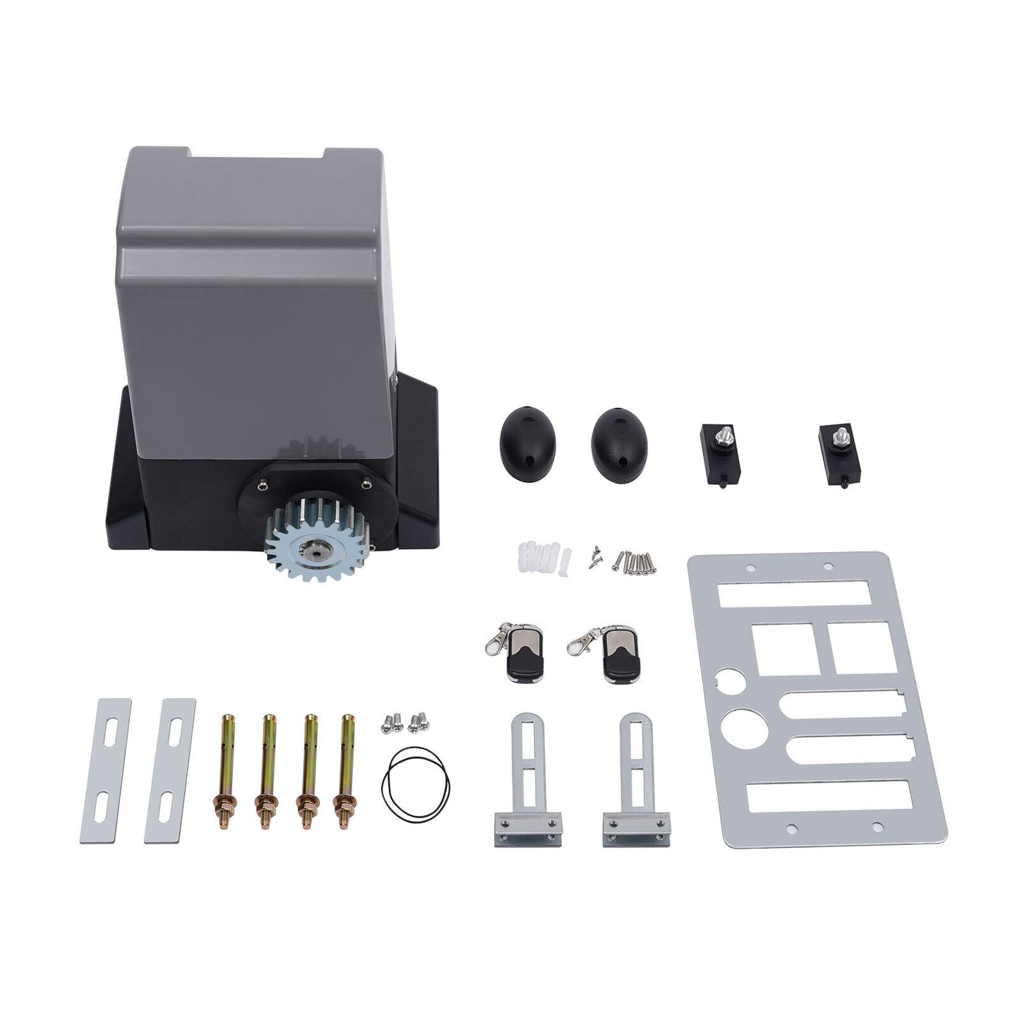 Automatic Sliding Gate Opener Kit, 550W 2700Lbs Electric Sliding Gate Opener Door Driveway Motor Electric with 2 Remotes & Infrared Anti-Trap Function, Complete Rolling Door Opening Hardware Kit