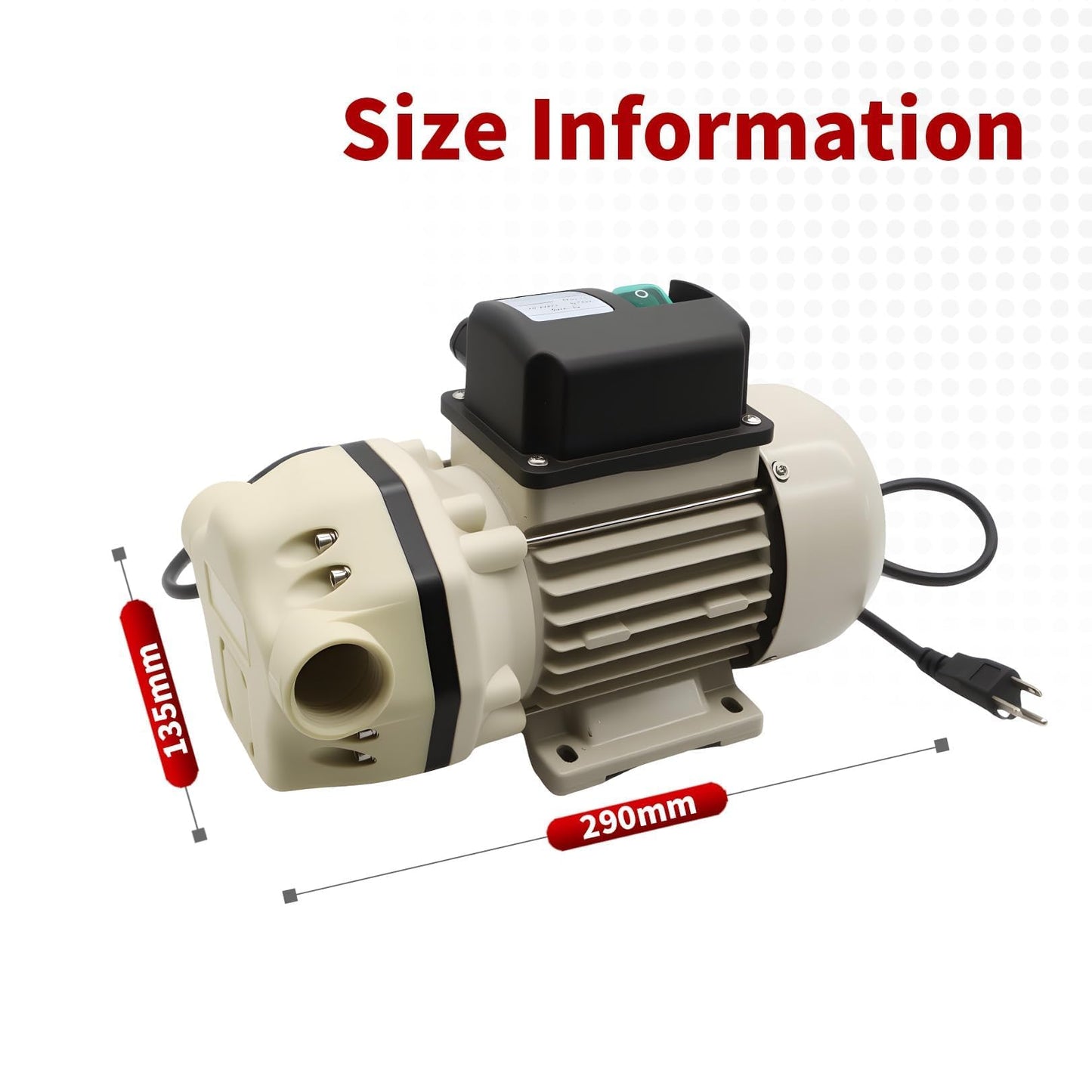 Nakkaa Diesel Fluid Transfer Pump Self-Priming Diaphragm DEF Pump 110-120V 400W 10.6 GPM 36ft Lift for Urea Oil Water Irrigation