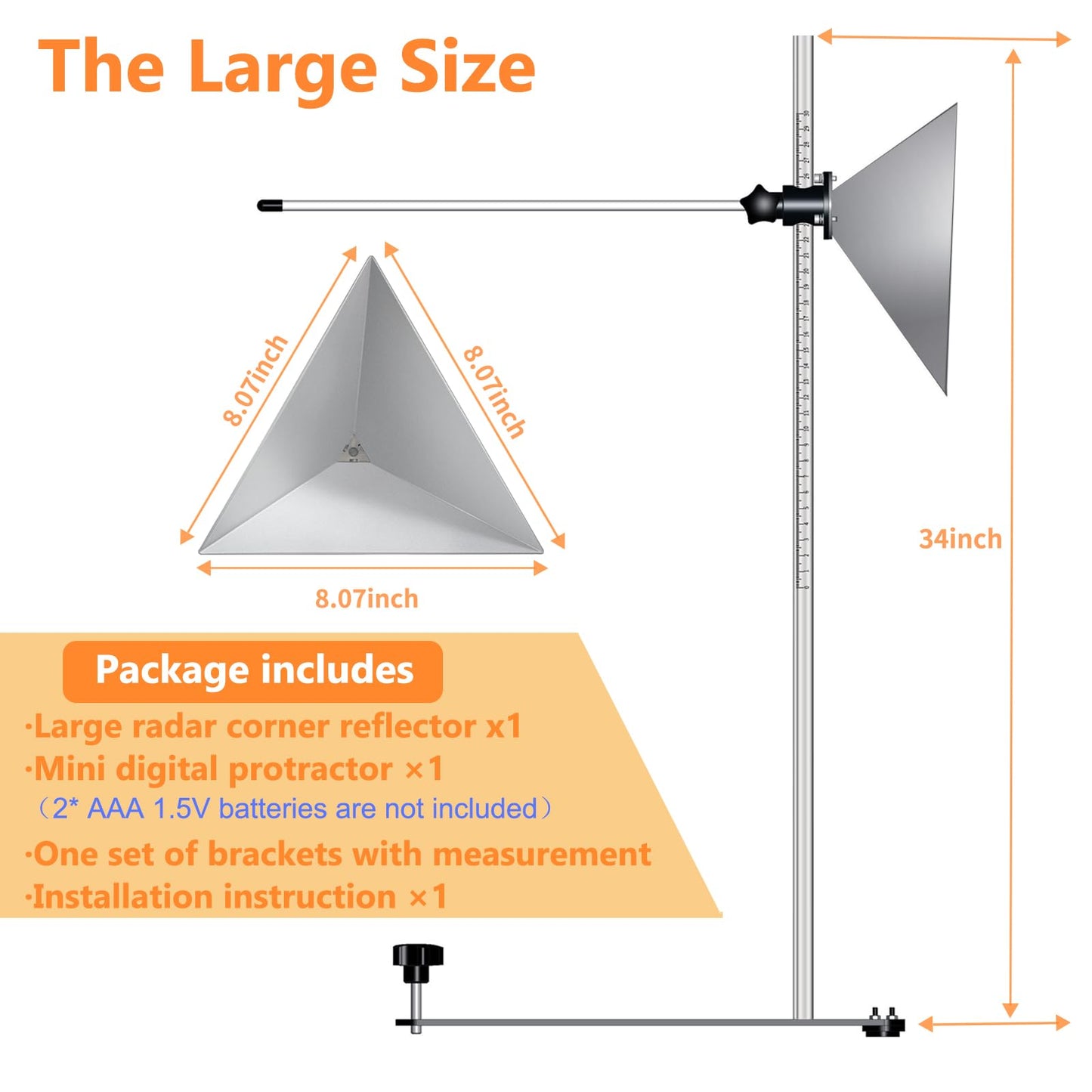 ADAS Calibration Tool 8.07"Outer Edge Reflector for Automobile Light & Heavy Vehicles with Digital Angle Finder, Assist Mirror for Accurate Car Alignment