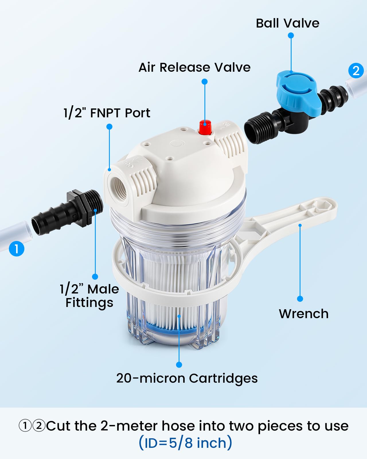 BAOSHISHAN Cold Plunge Water Filter Kit for Ice Bath Tub & Chiller Systems