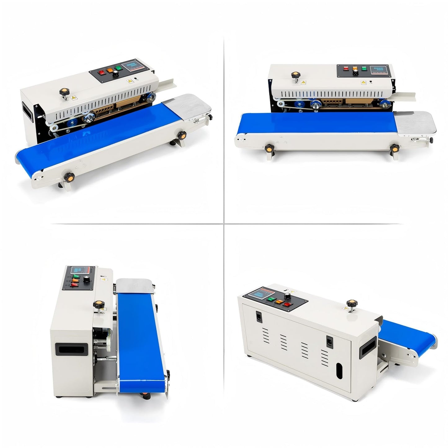 VONPACK FR-900 Automatic Continuous Band Sealing Machine, 220V Bag Sealer Industrial Factory Kitchen Packing Machine Heat Sealing Adjustable Intelligent Temperature Control for Plastic Bag Food Film