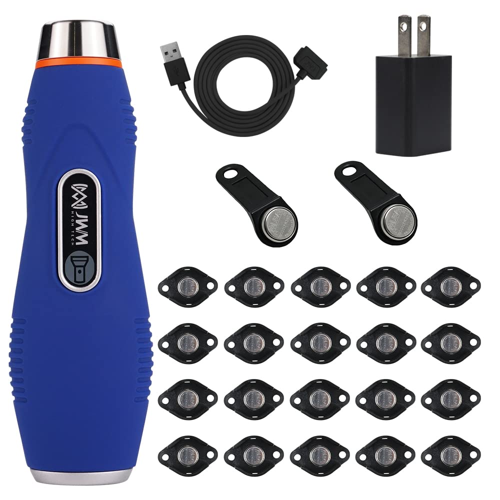 JWM iButton Guard Tour System Security Patrol Wand with Flashlight, Guard Patrol Reader with Alarm Clock and Pedometer, Free Standalone and Cloud Management Software for Commercial Security
