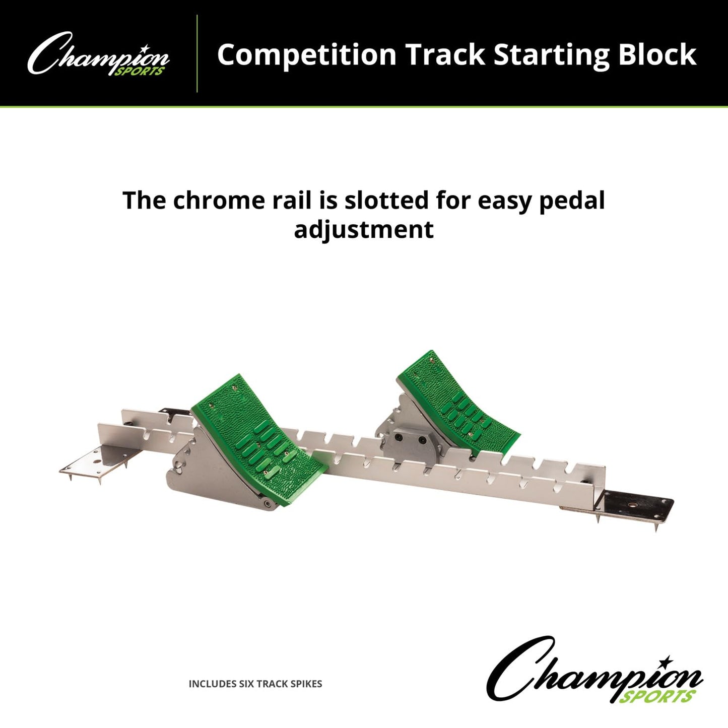 Champion Sports Olympic Style Starting Block Green, Standard Adjusts To 4 Angles