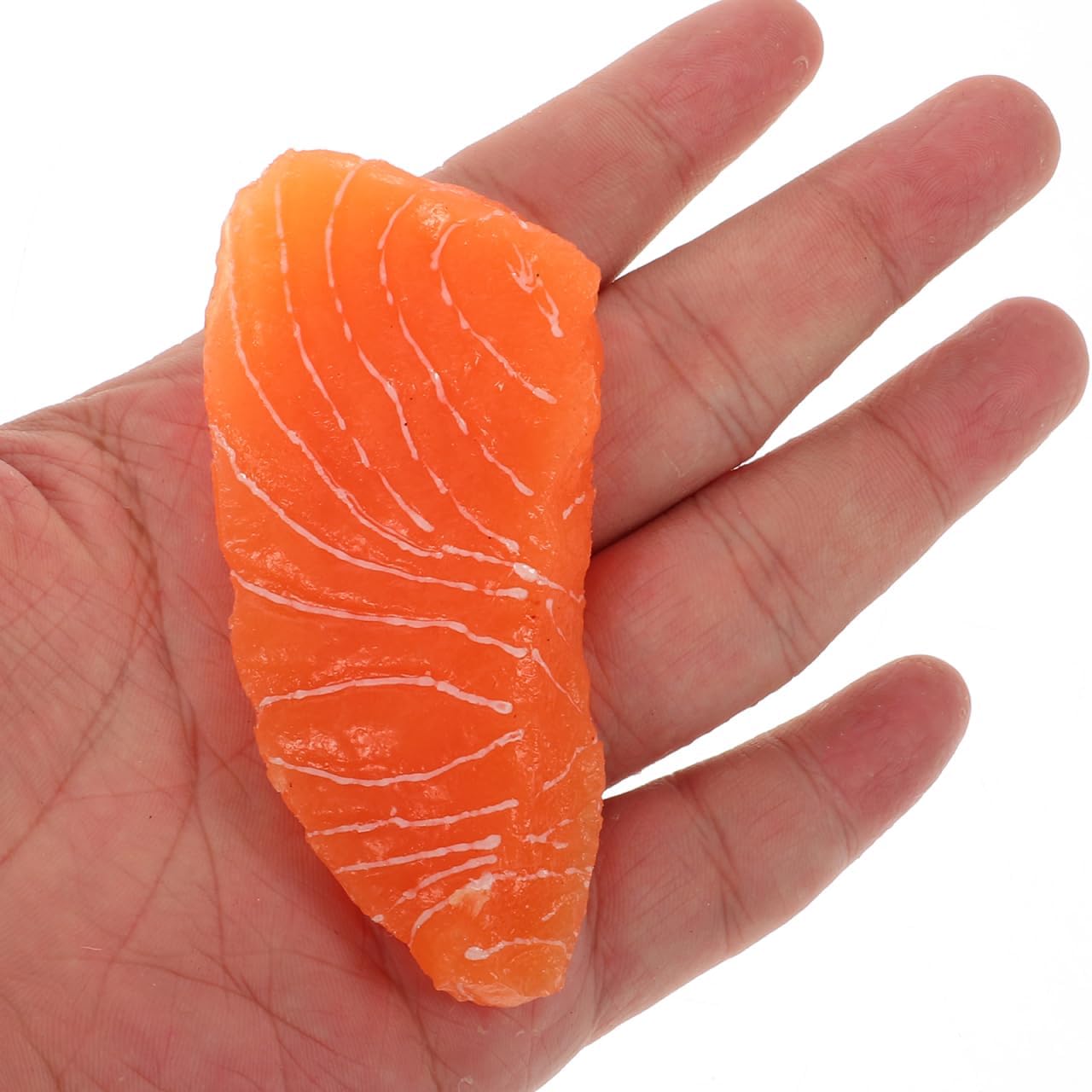2pcs Totority Realistic Salmon Slice Food Model Perfect Artificial Sushi Prop for Kitchen Display, Home Decor