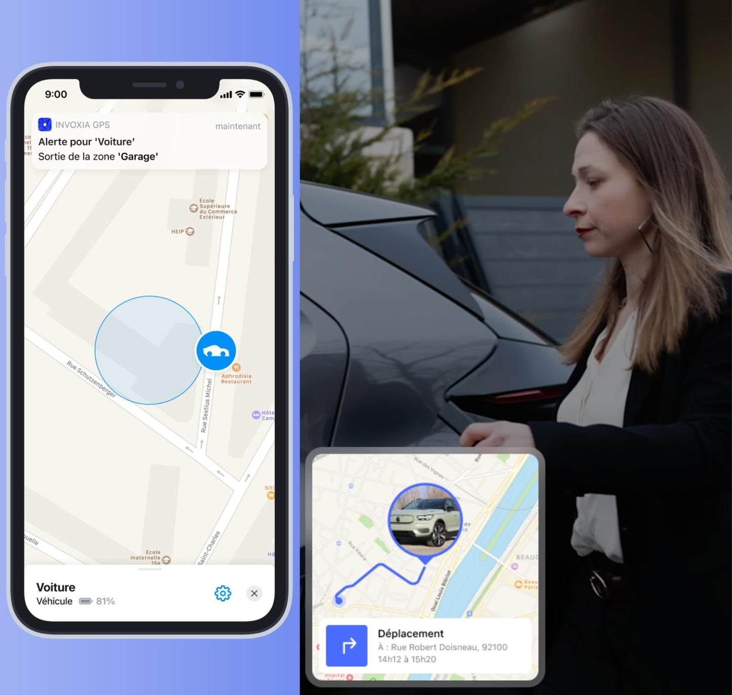 Invoxia GPS PRO Tracker - Real-time Location - for Cars, Motorcycles, Bicycles, Children - Motion and Tilt Alerts - 4G LTE-M Network - Up to 3 Months Battery Life