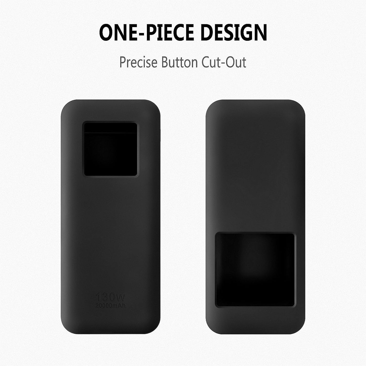 Geiomoo 20000mAh 130W Soft Silicone Case for UGREEN Nexode Power Bank Flexible Scratch Resistant Cover (Black)