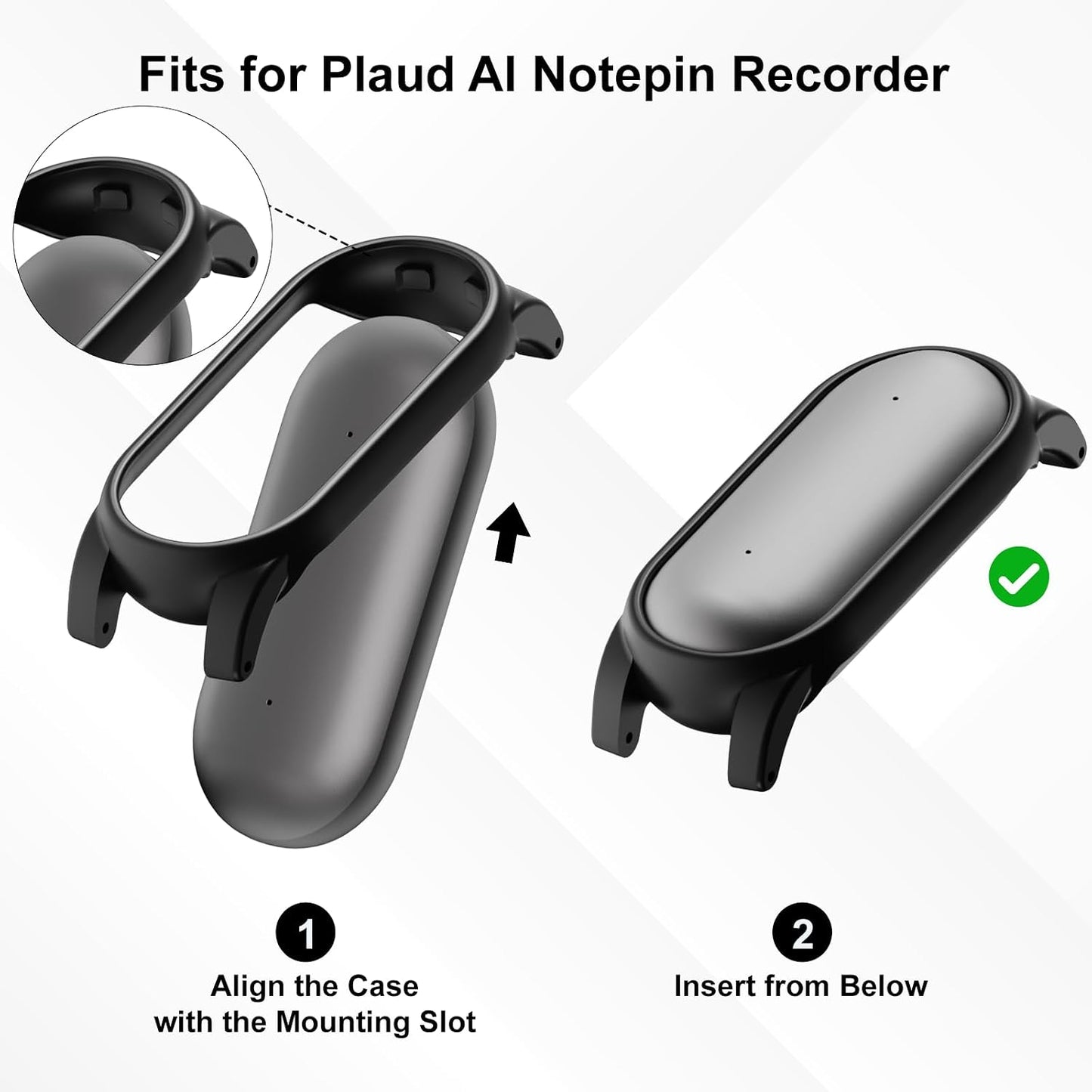 2 Pack Adjustable Braided Wristband Compatible with Plaud NotePin & NotePin S AI Voice Recorder,Breathable Soft