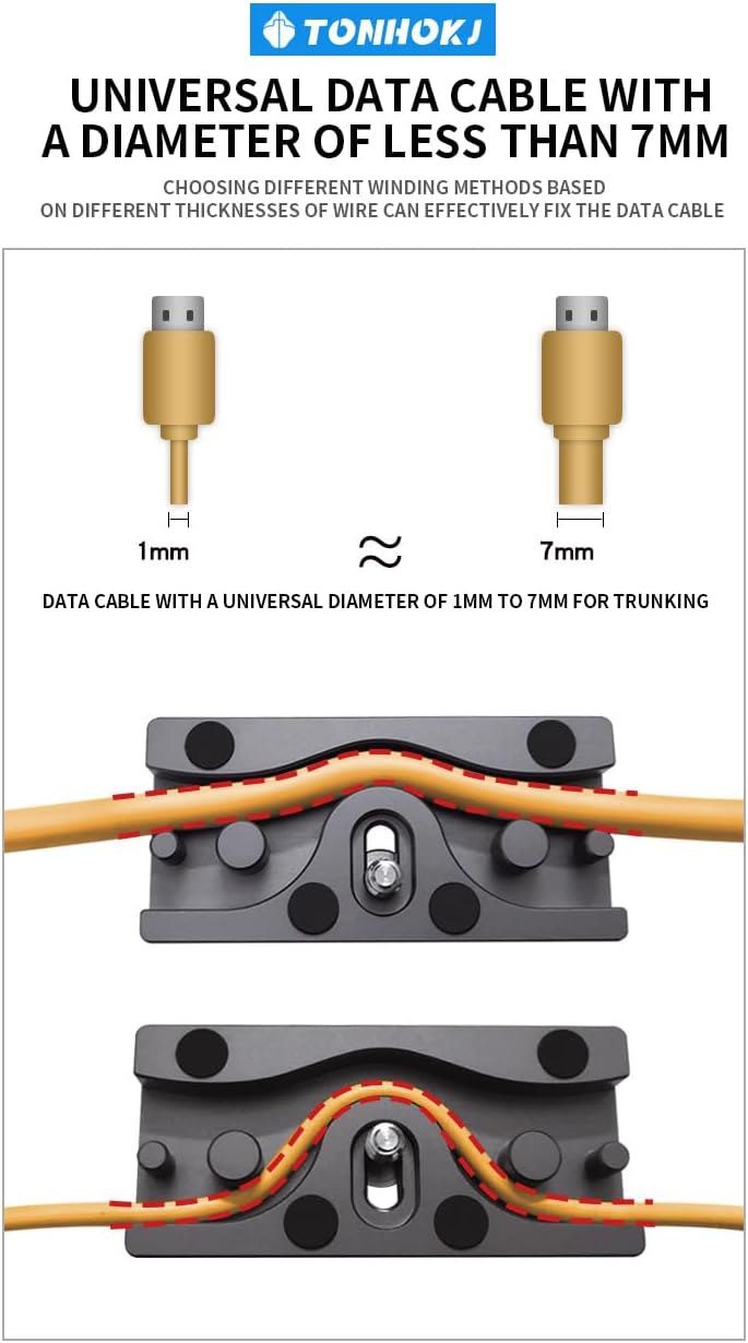 TONHOKJ Camera Cable Clamp Quick Release Plate, Aluminum DSLR Tethered Shooting Cable Lock Clip, HDMI USB Data Port