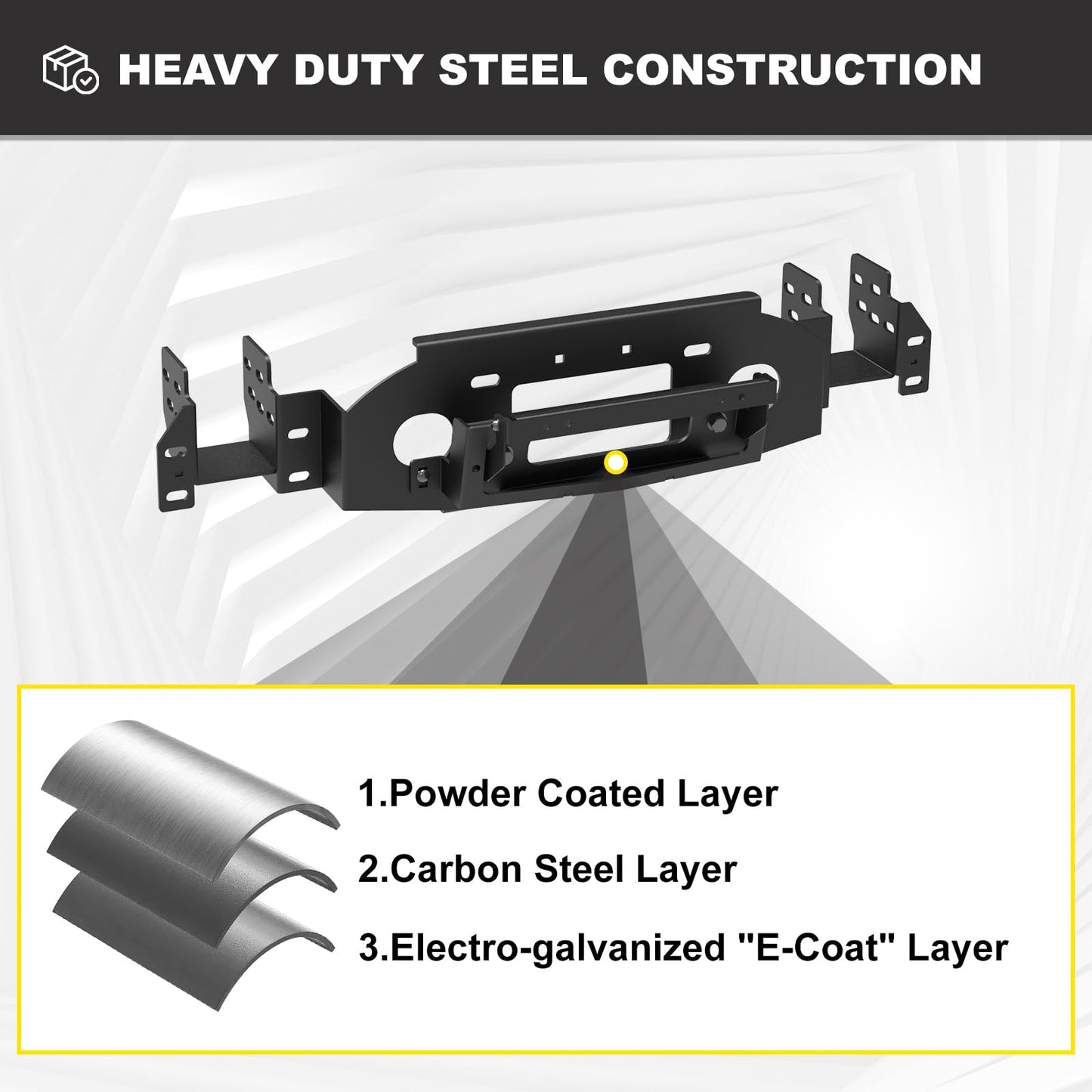 AUTOWIKI Front Hidden Winch Plate for 2019-2025 Chevy Silverado 1500, Winch Mounting Plate Accessories for 19-25 Silverado 1500, Black Hitch Mount Winch Plate (Exclude Diesel, ZR2 & 2019 LD Models)