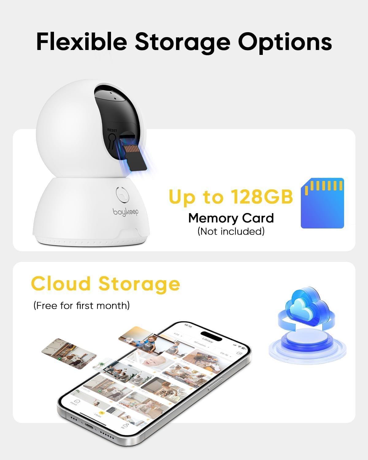 BoyKeep 2K 2-Way Indoor Camera, Cameras for Home Security with Motion Detection, Pet Camera Indoor with Phone App