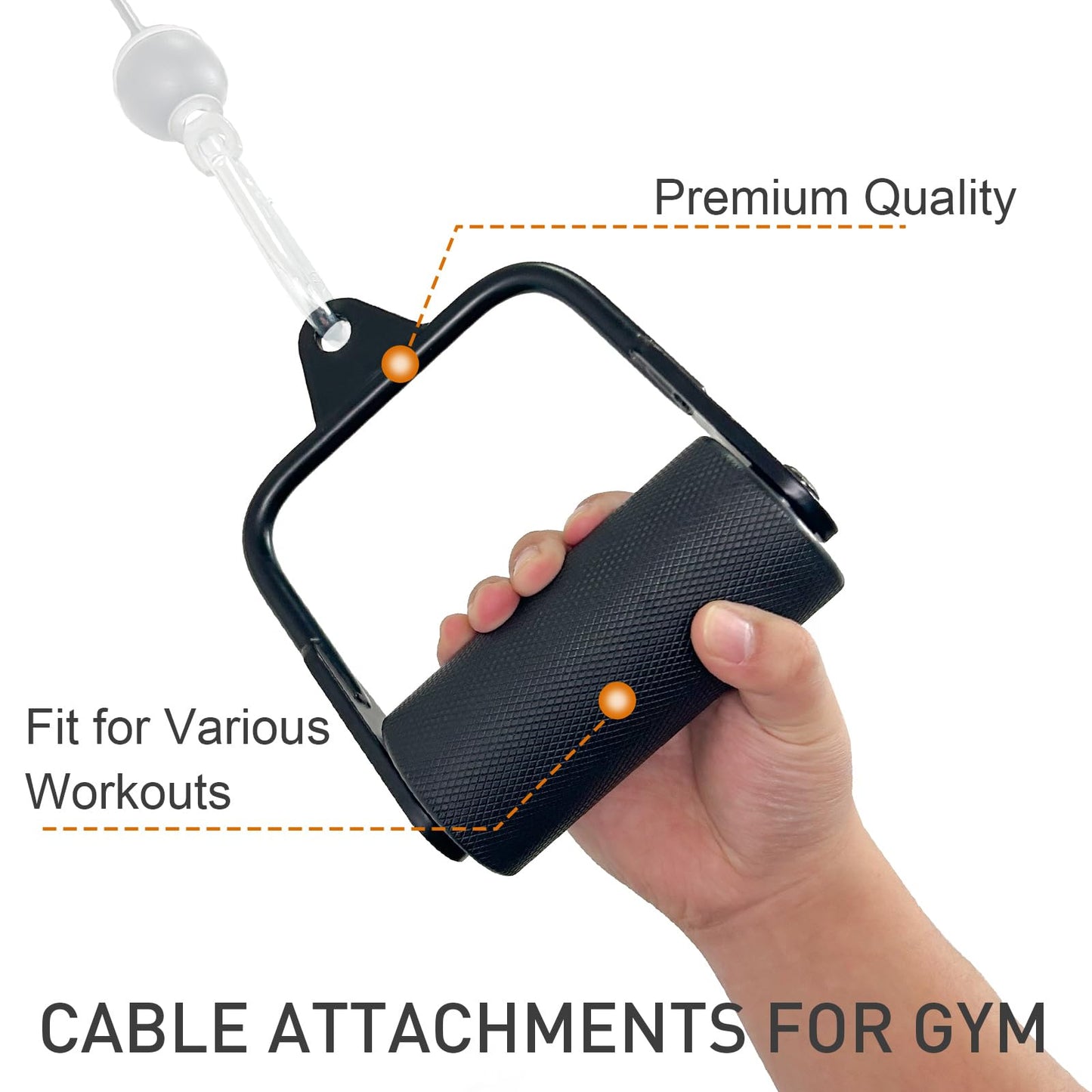 KORIKAHM Arm Wrestling Handles, Thick Armwresting Training Equipment LAT Pulldown Attachments D Handle, V Bar Cable Machine Attachments, Gym Handles for Forearm, Wrist Strength Training (Big Grip)