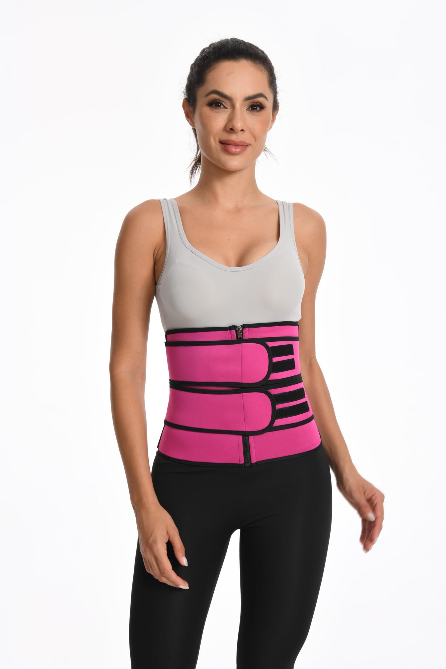 DDFS Waist Trimmer Tummy Control Sweat the weight off Body Shaper Workout Plus Size Waist Trainer for women Rose Red 5XL