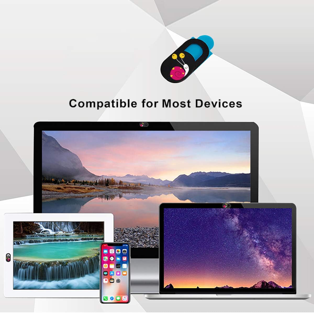 SIREG 0.027in 3 Pack) Webcam Cover Slide Ultra Thin Web Camera Cover for Laptops Smartphone PC Tablets for Protecting