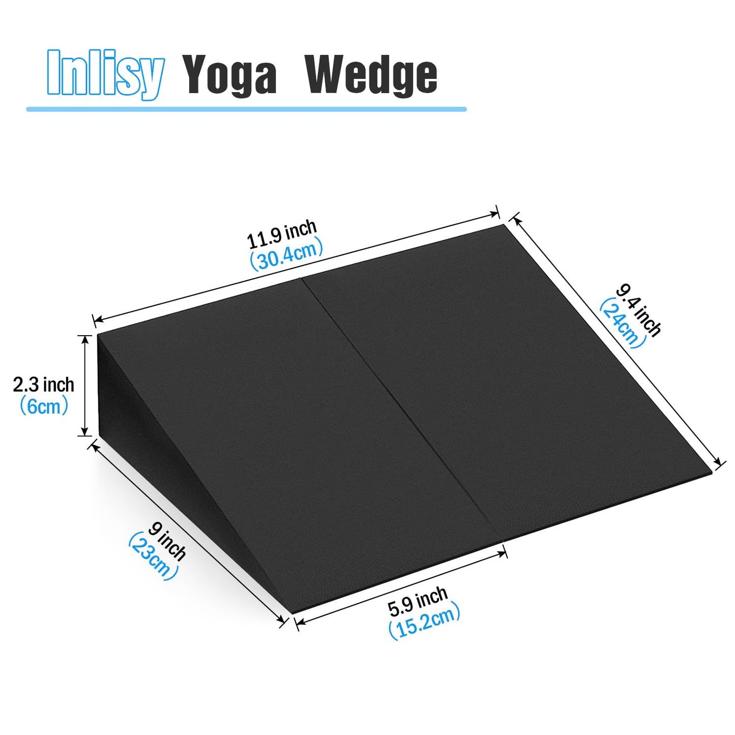 Inlisy 12'' Hard Foam Wedge Slant Board - 2 Pcs Calf Stretcher for Yoga, Squats and Physical Therapy
