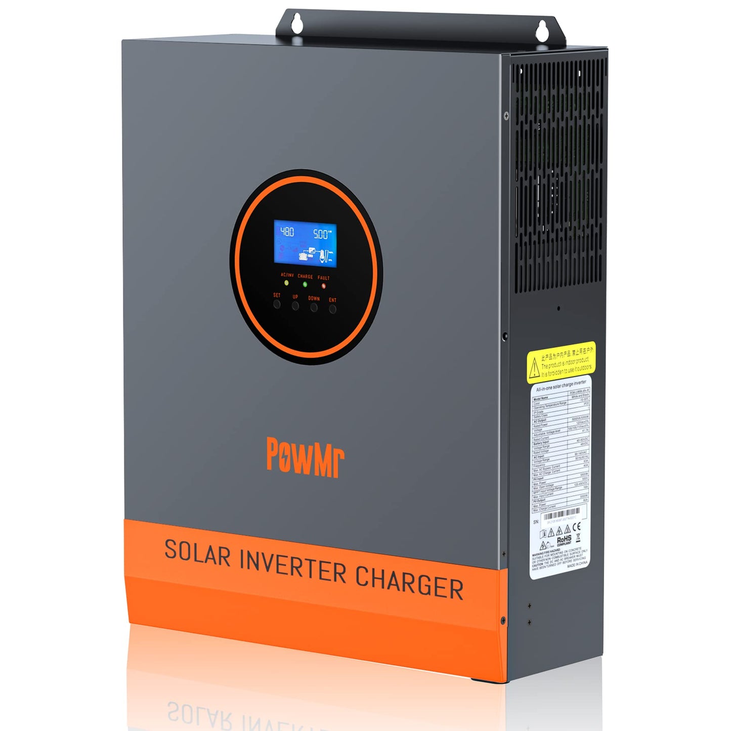 PowMr Solar Inverter 3200W 24VDC to 110VAC, 3200W Pure Sine Wave Inverter Bulit-in 60A MPPT Controller, Off-Grid 3000W Power Inverter for Home Energy Storage Battery Backup