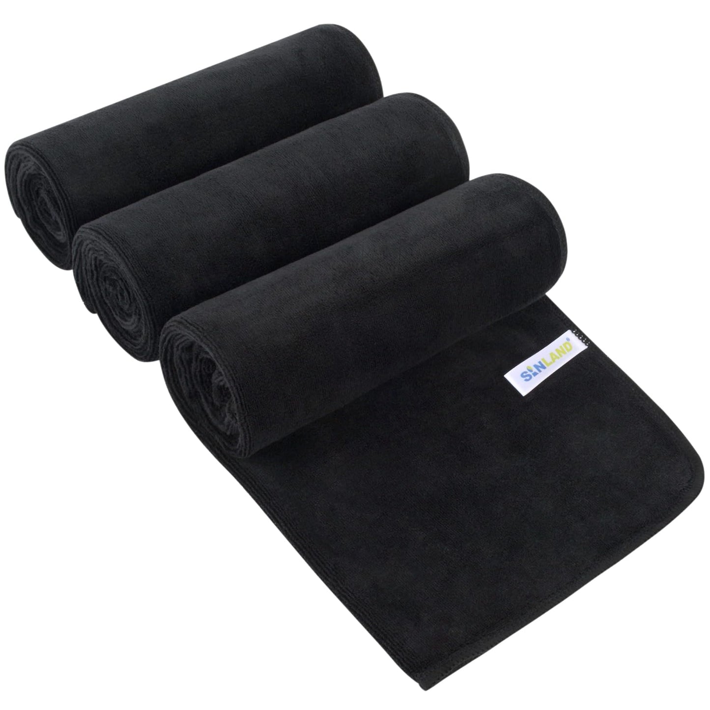 SINLAND Microfiber Gym Towels Super Absorbent Compact Travel Towel Ultra Soft Quick Dry Camping Sweat Towel Rag for Sports Beach Swimming Backpacking Hiking and Yoga Men Women 16 Inch X 32 Inch 3 Pack