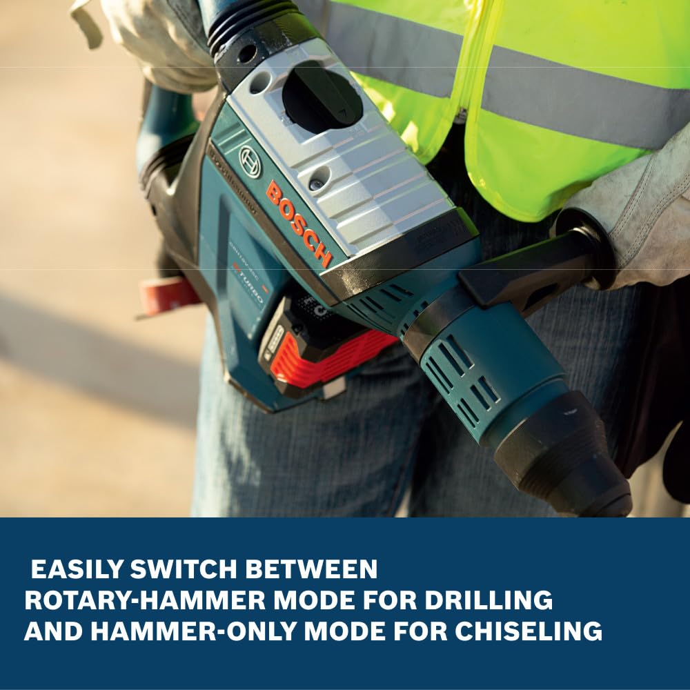 BOSCH PROFACTOR GBH18V-45CK27 18V SDS-max 1-7/8 In. Rotary Hammer | 9.3 Ft-Lbs Impact, BITURBO Brushless, Anti-Vibration | Includes (2) 12Ah CORE18V Batteries, 16A Turbo Charger, Case