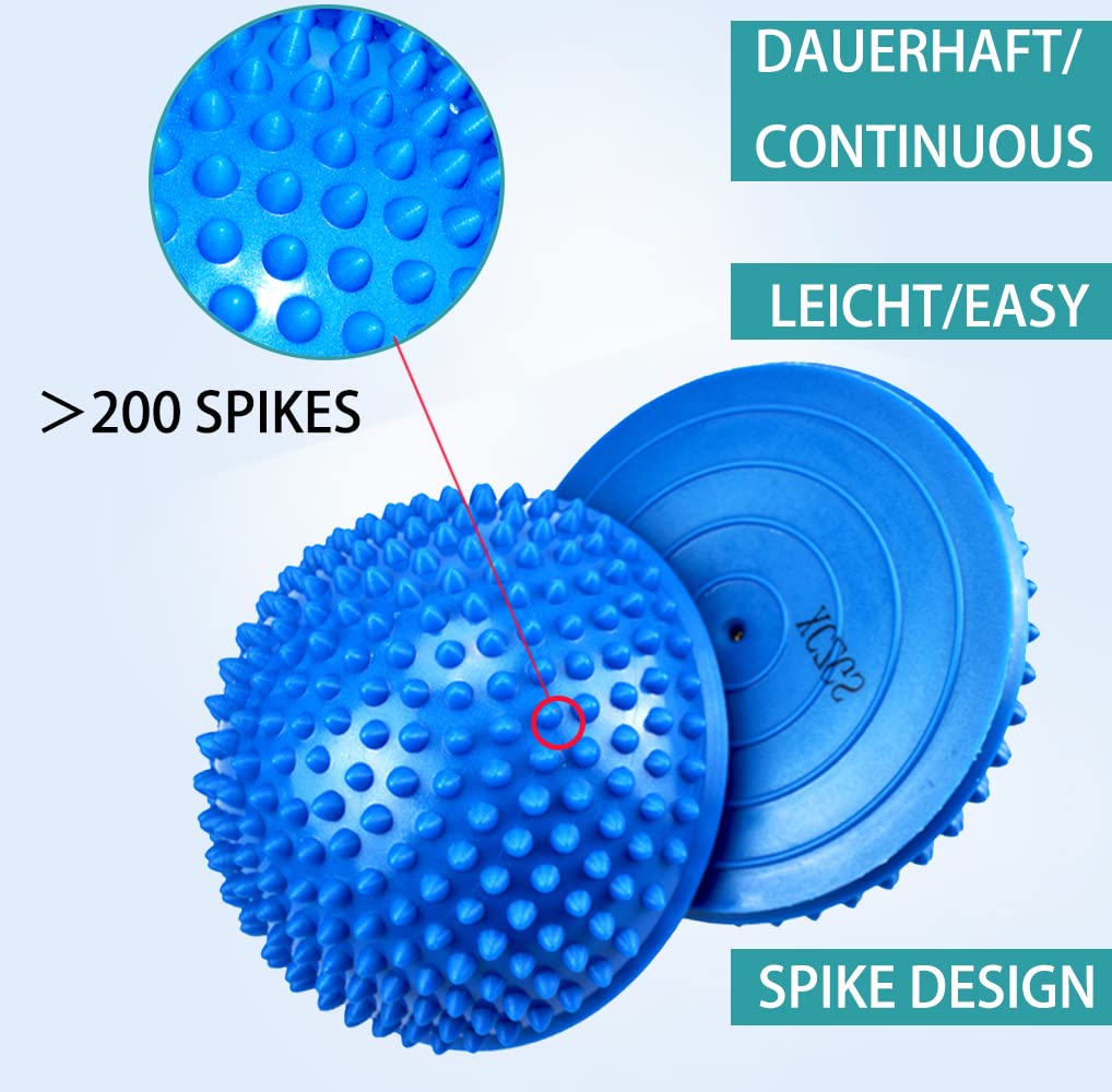 XCZGSW 2PCS Hedgehog Balance Pods, Pimples Pilates Ball, Half Spiky Fitness Domes for Kids Adults Sports, Foot Massage, Stability Training, Muscle Balancing Therapy, Motor Skills Yoga Gymnastics Exercise