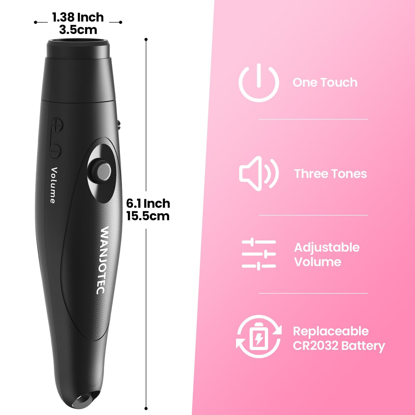 WANJOTEC Electronic Whistle 3 Pack, 3 Adjustable Tones, Maximum Volume 130dB Handheld Emergency Whistle for Referees, Sports, Outdoor Sports Whistle with Lanyard