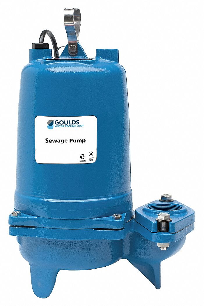 Goulds WS2032BHF Submersible Sewage Pump, 2 HP, Three Phase, 230 V, 11.6 Max Amps