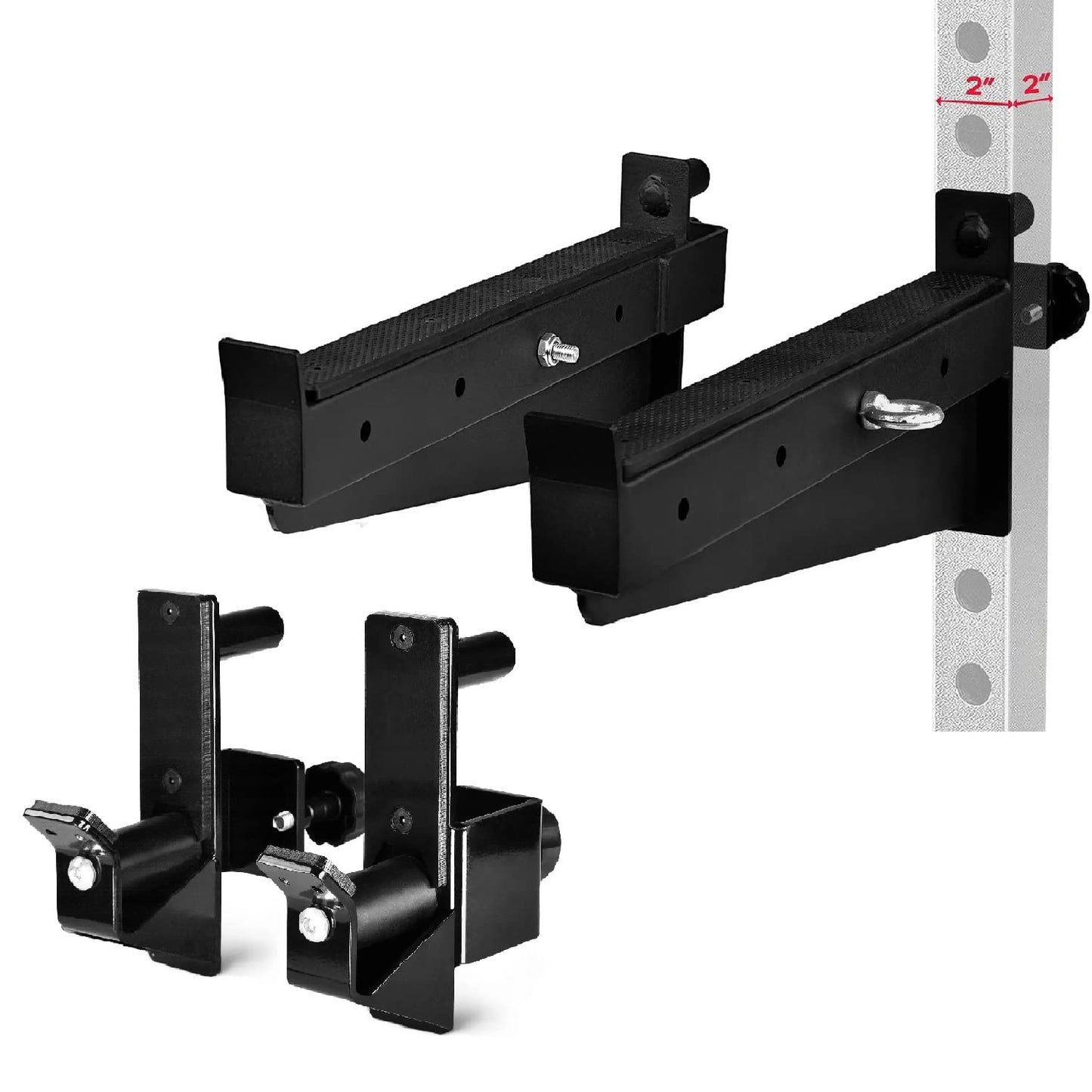 Yes4All Premium Spotter Arms And Barbell Holder Roller J-Hooks Attachment For 2x2 Power Rack/Power Cage/Squat Rack - 1,000 Lbs Capacity Attachments