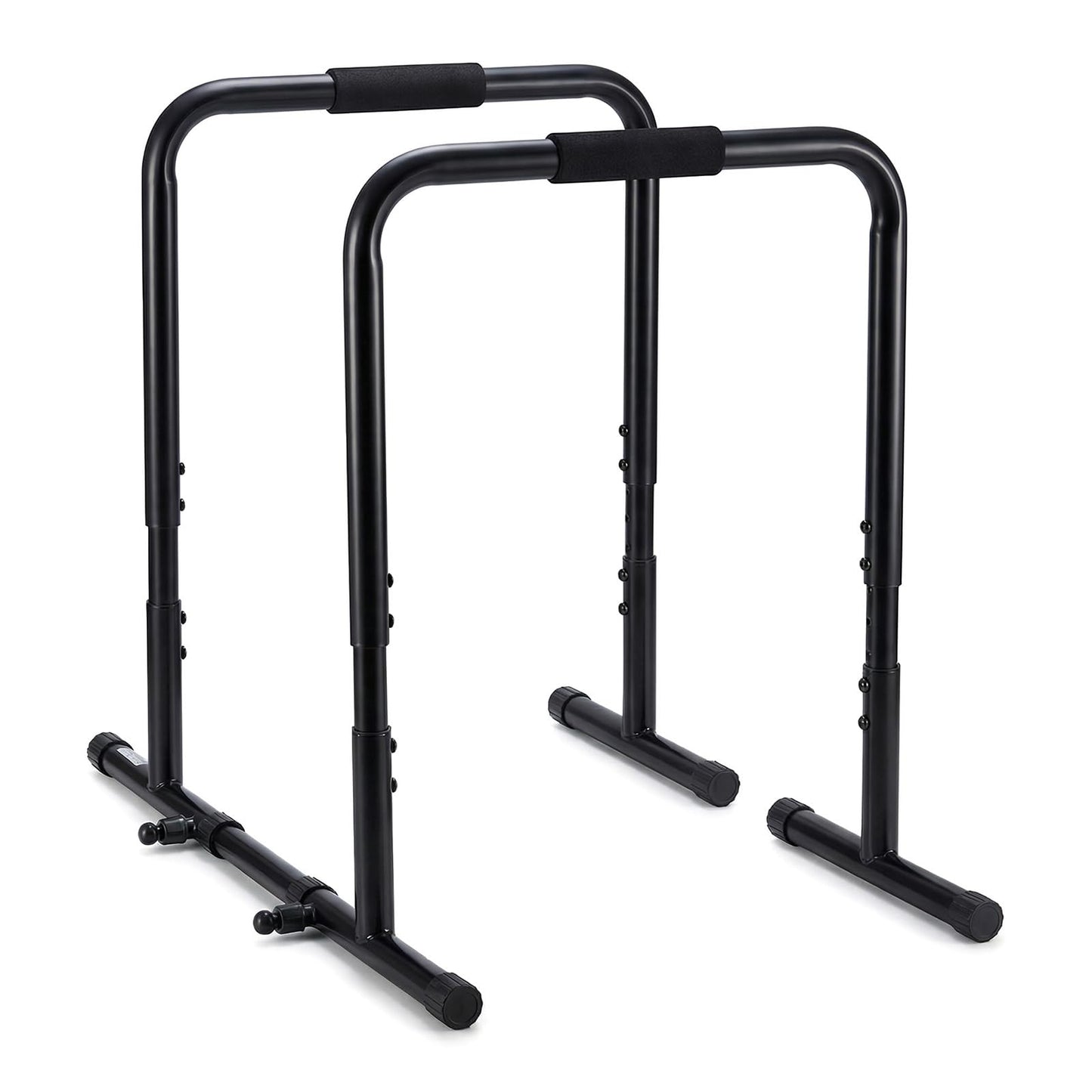 OLIXIS Dip Bar, Adjustable Heavy Duty Dip Bar Station with Soft High-Density Foam Handles, Stabilizer Parallel Parallette Bar Fitness Equipment for Home, Gym, Patio, Office(Black)