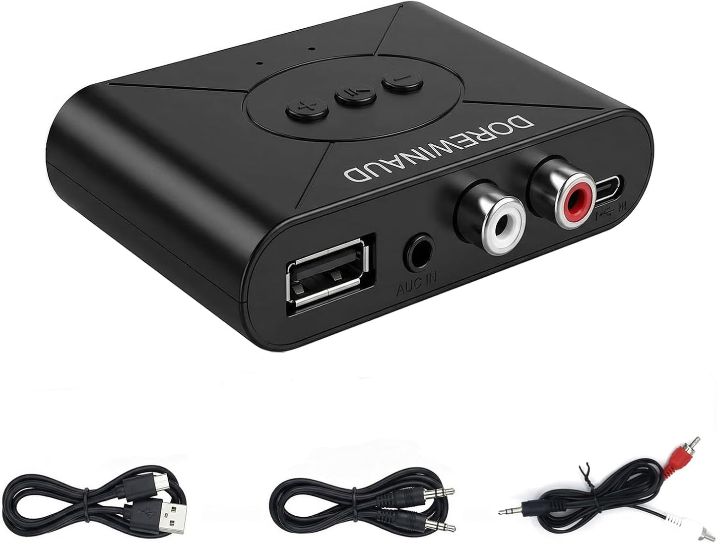 DOREWINAUD 5.3 Bluetooth Audio Receiver, Wireless Audio Receiver RCA Adapter for Stereo, USB Flash Drive/NFC One Key