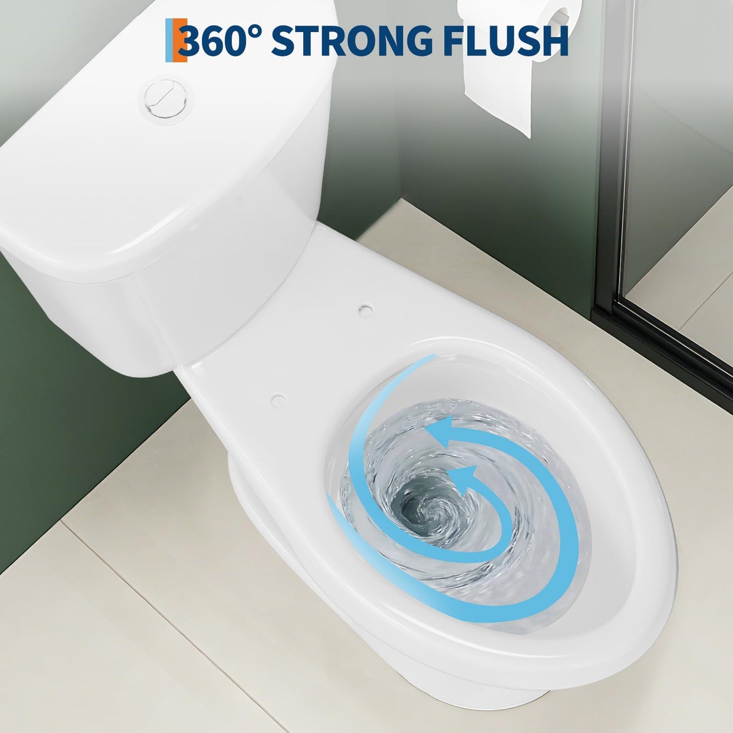 17" Elongated Dual Flush Toilet Bowl – Upgraded Power Flush, Top Dual Button, Includes Internal Hardware, No Seat – Designed for Bath Upgrade or DIY Renovation